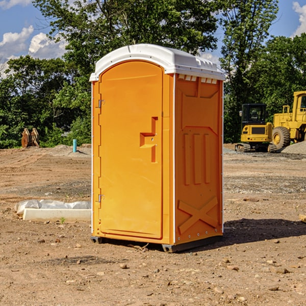 how often are the portable restrooms cleaned and serviced during a rental period in Antrim